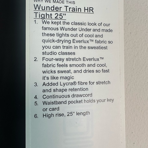 NWT Lululemon Wunder Train HR Tight 25" LW5CQDS Black - Picture 3 of 8